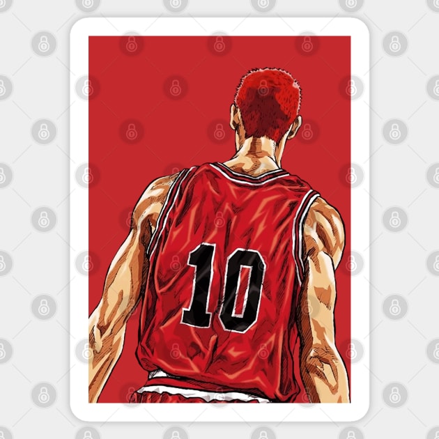 Slam Dunk Hanamichi Sakuragi vector Sticker by syanart